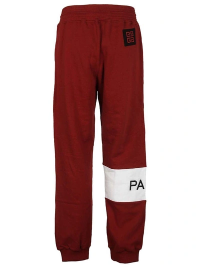 Shop Givenchy Drawstring Color-block Track Pants In Red