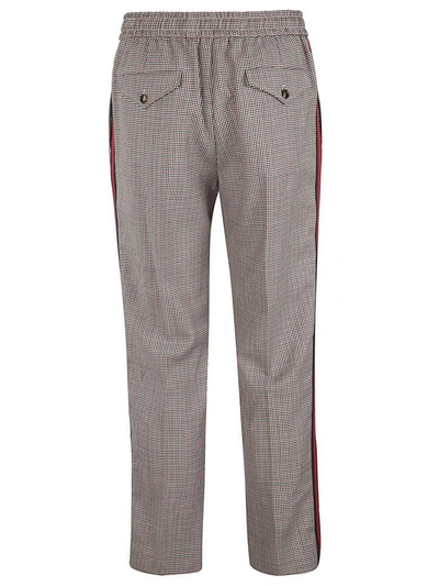 Shop Gucci Houndstooth Track Pants In Grey