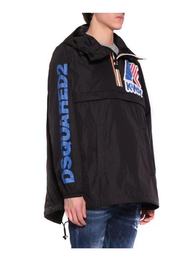 Shop Dsquared2 Nylon Hooded K-way In Nero