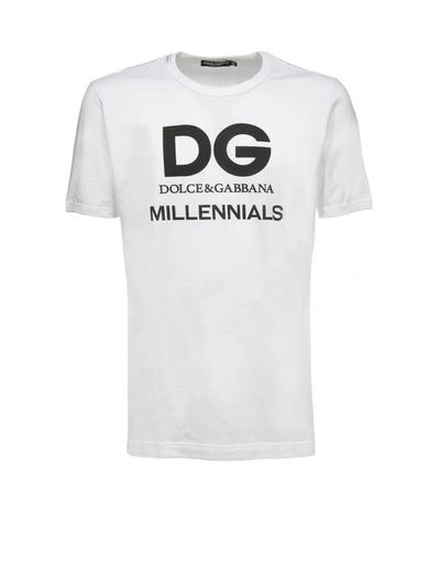 Shop Dolce & Gabbana Millennials T-shirt In Bianco Nero