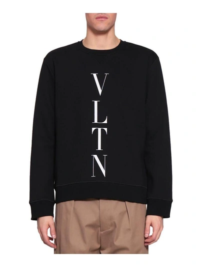 Shop Valentino Vltn Cotton Sweatshirt In Nero