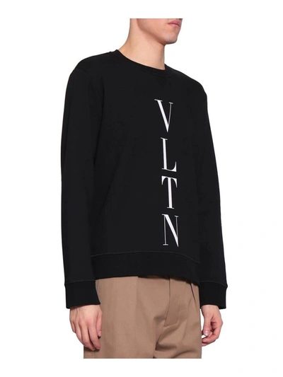 Shop Valentino Vltn Cotton Sweatshirt In Nero