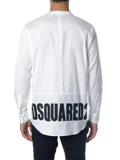 Shop Dsquared2 White Stretch Shirt In Cotton