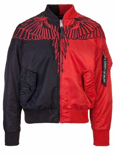 Shop Marcelo Burlon County Of Milan Jacket In Rosso Bianco