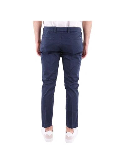 Shop Entre Amis Stretch Cotton Trousers In Blue