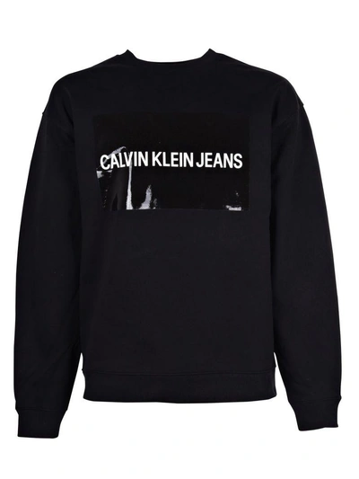 Shop Calvin Klein Jeans Est.1978 Logo Relaxed Sweatshrt In Ck Black
