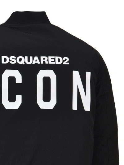 Shop Dsquared2 Black Icon Bomber Jacket