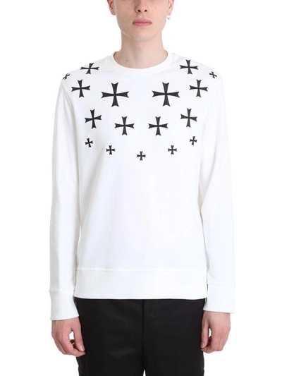 Shop Neil Barrett White Cotton Sweatshirt