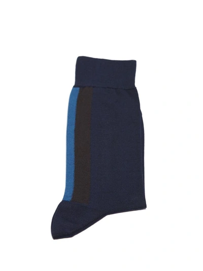 Shop Marni Striped Socks In Nero Turchese