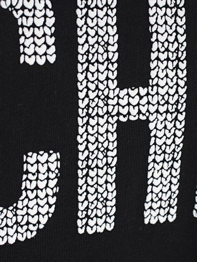 Shop Moschino Logo Print Sleeved T-shirt In Black
