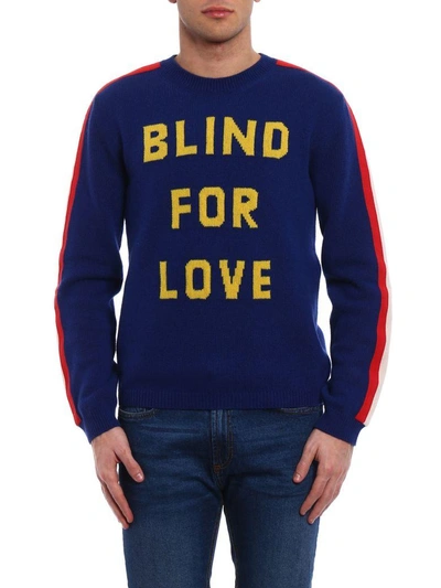 Shop Gucci Blind For Love Sweater In Ink