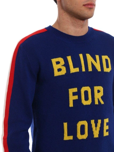 Shop Gucci Blind For Love Sweater In Ink