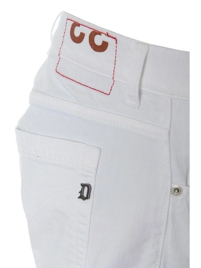 Shop Dondup George White Color Cotton Jeans