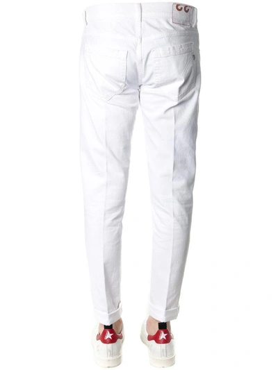 Shop Dondup George White Color Cotton Jeans