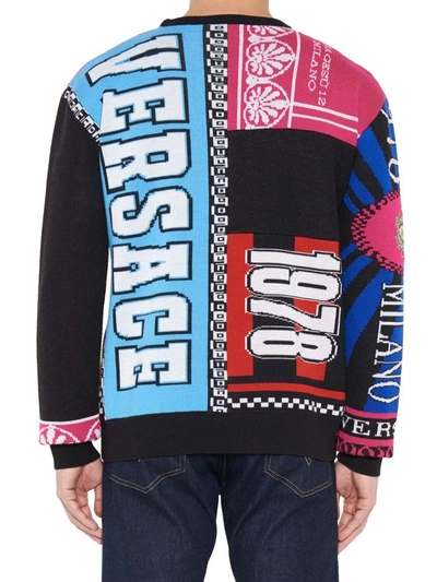 Shop Versace 'scarf' Sweater In Multicolor