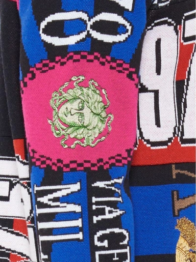 Shop Versace 'scarf' Sweater In Multicolor