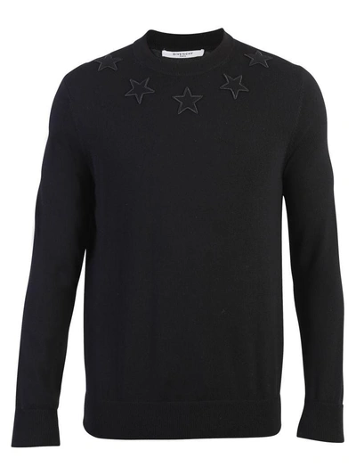Shop Givenchy Black Stars Patches Sweater