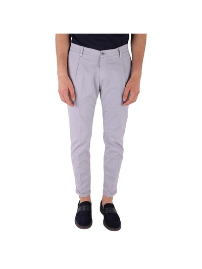 Shop Re-hash Re Hash Cotton Blend Trousers In Pearl Grey