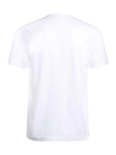 Shop Comme Des Garçons Play White T-shirt With Camouflage Heart In Bianco