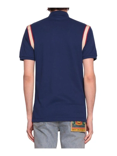 Shop Gucci Cotton Polo Shirt In Blu