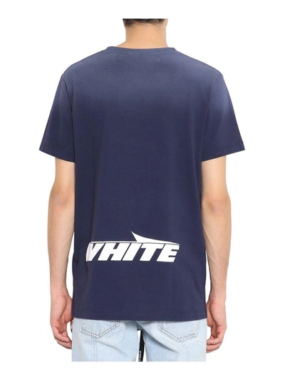 Shop Off-white Wing Off Cotton T-shirt In Blu