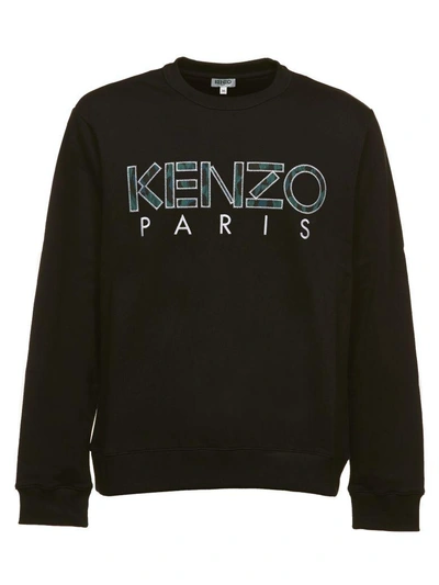 Shop Kenzo Embroidered Sweater In Nero Multicolor