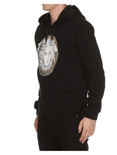 Shop Versace Medusa Hoodie In Black