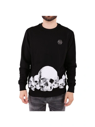 Shop Philipp Plein Skulls" Cotton Sweatshirt" In Black