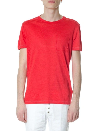 Shop Dondup Red Cotton T-shirt With Logo