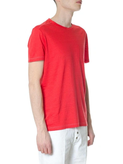 Shop Dondup Red Cotton T-shirt With Logo