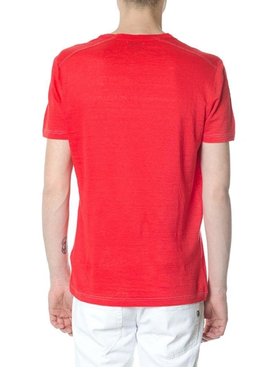 Shop Dondup Red Cotton T-shirt With Logo