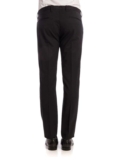 Shop Entre Amis Virgin Wool Blend Trousers In Black