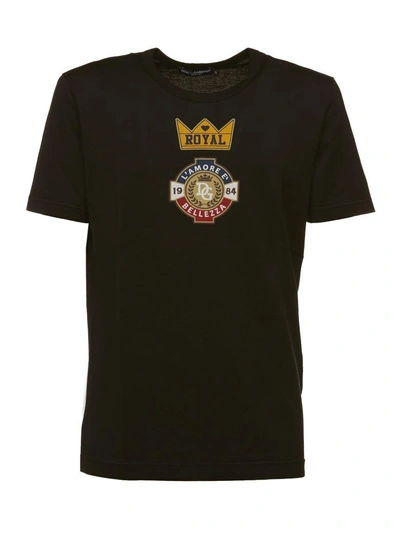 Shop Dolce & Gabbana Royal Printed T-shirt In Nero Multicolor