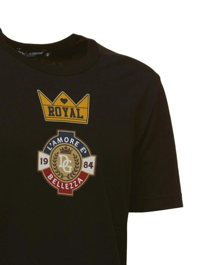 Shop Dolce & Gabbana Royal Printed T-shirt In Nero Multicolor