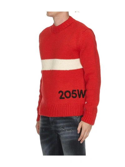 Shop Calvin Klein Knit Sweater In Red Ivory