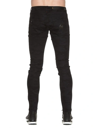 Shop Philipp Plein Camou Jeans In Black