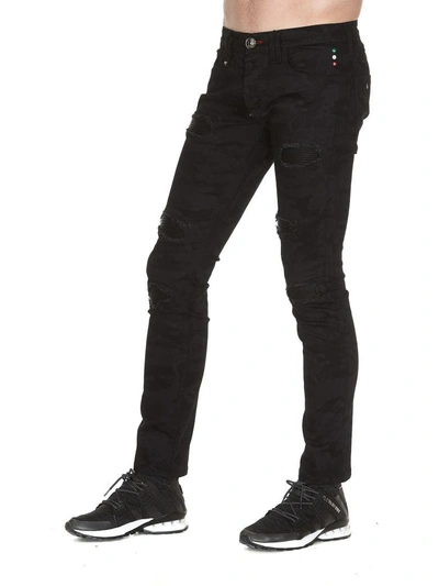 Shop Philipp Plein Camou Jeans In Black