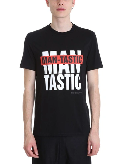 Shop Neil Barrett Man-tastic Black Cotton T-shirt