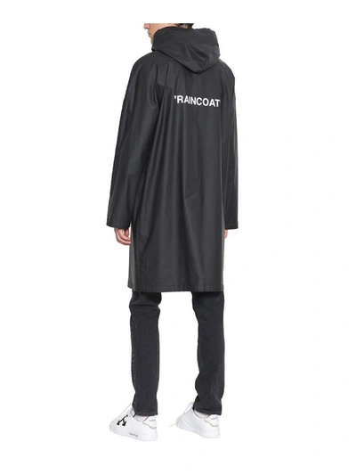 Shop Off-white Quote Raincoat In Nero