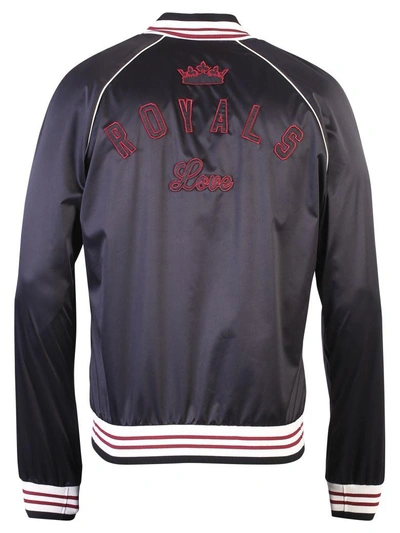 Shop Dolce & Gabbana Black Branded Bomber Jacket