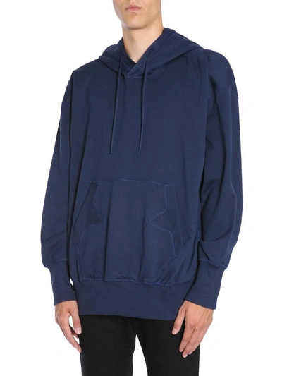 Shop Y-3 Hooded Sweatshirt In Blu