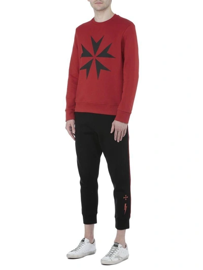Shop Neil Barrett Cotton Sweatshirt In Red