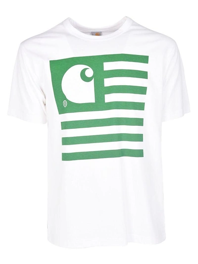 Shop Junya Watanabe Comme Des Garçons X Carhartt Printed T-shirt In White-green