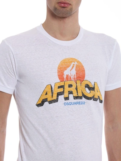 Shop Dsquared2 Africa T-shirt In White