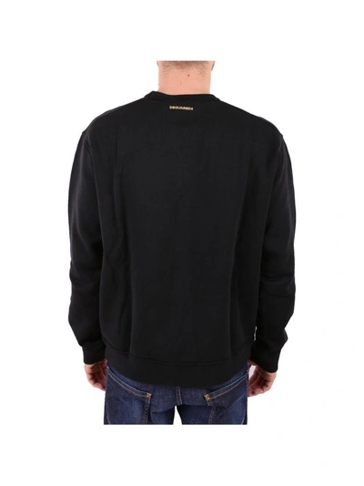 Shop Dsquared2 Icon Cotton Sweatshirt In Black - Gold