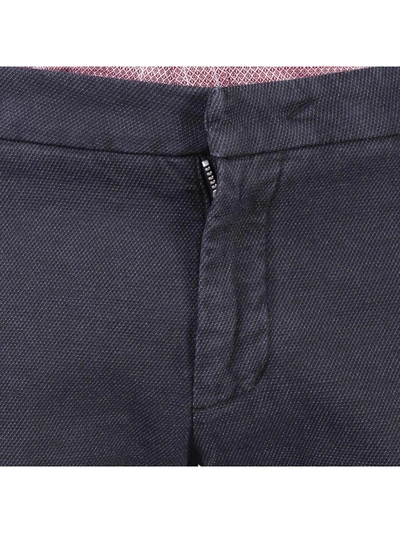 Shop Entre Amis Cotton Blend Trousers In Dark Blue