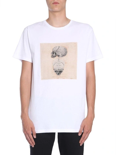 Shop Alexander Mcqueen Skull Printed T-shirt In Bianco