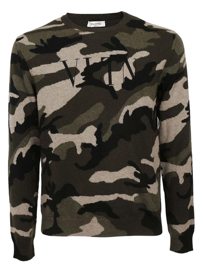 Shop Valentino Vltn Camouflage Sweater In Fcamou Army