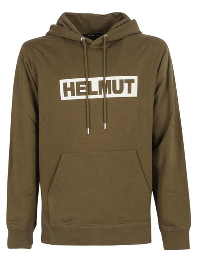 Shop Helmut Lang Helmut Logo Hoodie In Army