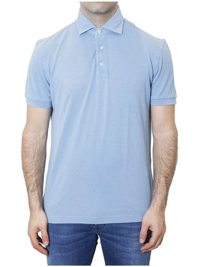 Shop Della Ciana - Cotton Polo Shirt In Light Blue